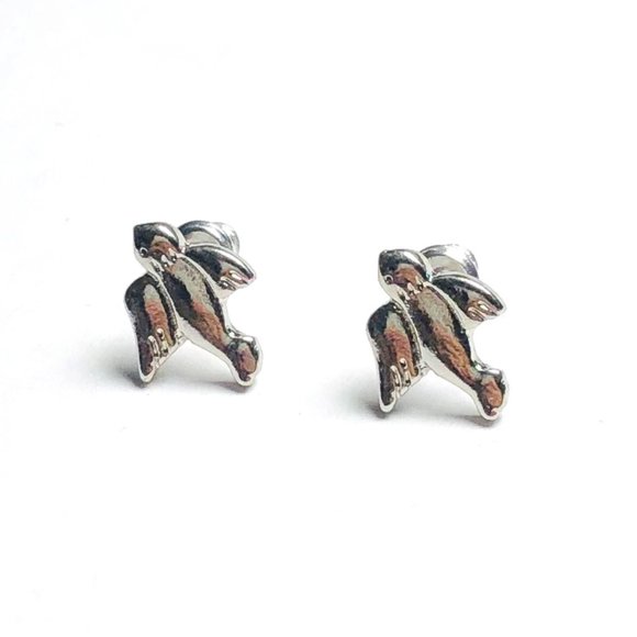 New! Silver Flying Bird Stud Earrings - Picture 8 of 9